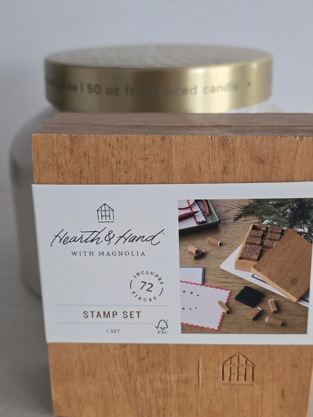 72pc Letter and Number Wood Stamp Set Brown - Hearth & Hand with Magnolia